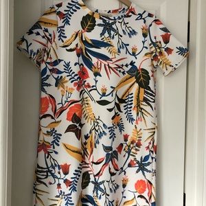 Zara shift dress tropical print